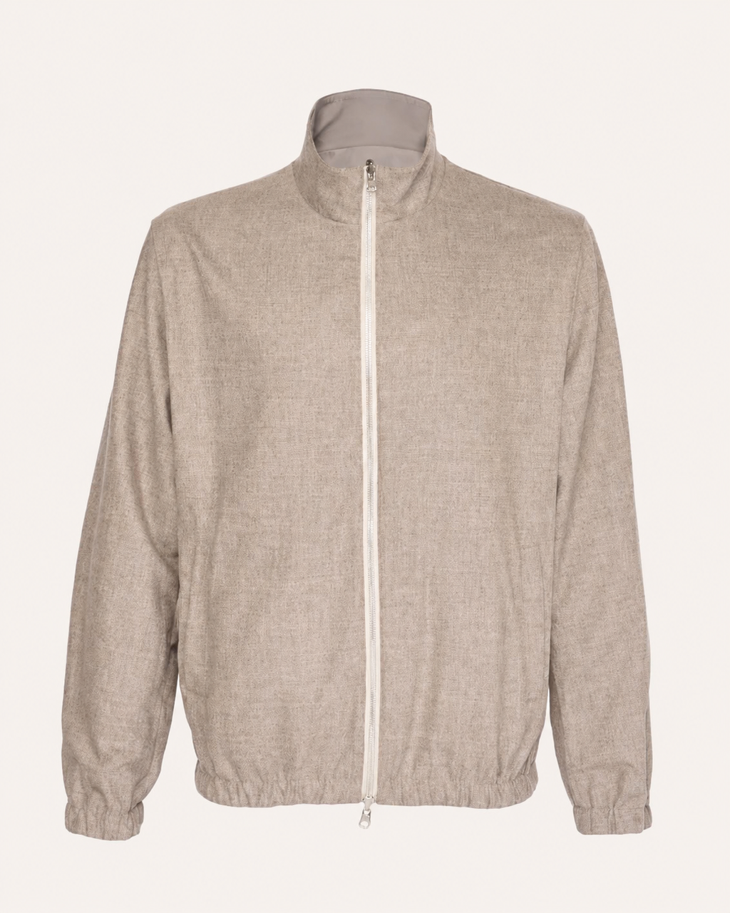 Sand taupe wool and cashmere inner face of Marco Pescarolo Forza 0 jacket